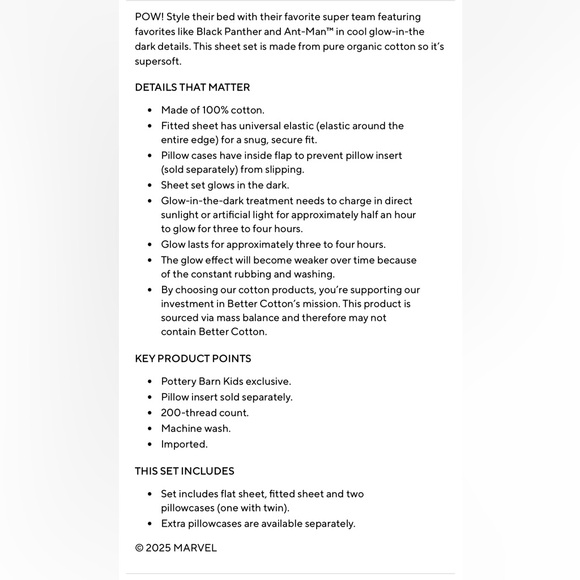 Pottery Barn Kids Marvel Heroes Sheet Set & Pillowcases - Picture 8 of 9